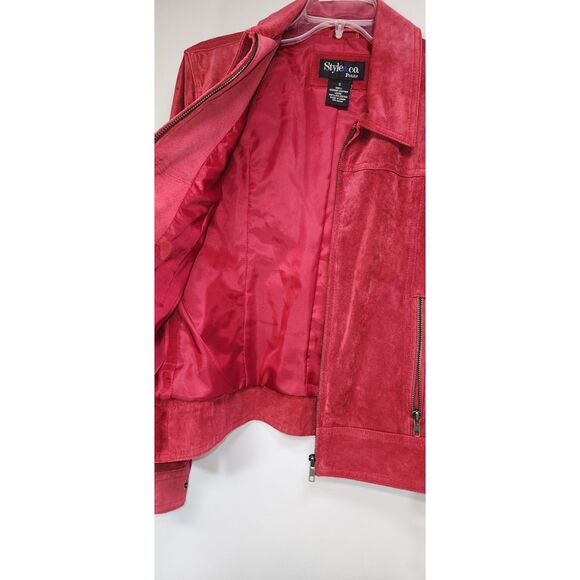 NWT Style & Co. Red Suede Jacket Size S - Picture 7 of 8